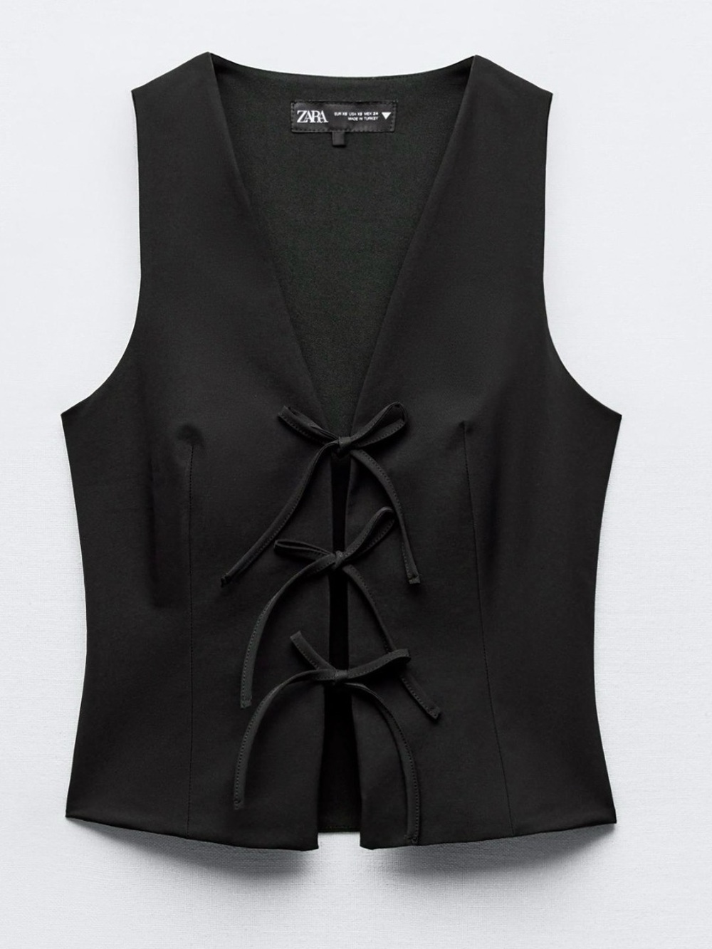 Zara Black Tie-Front Vest | Size M